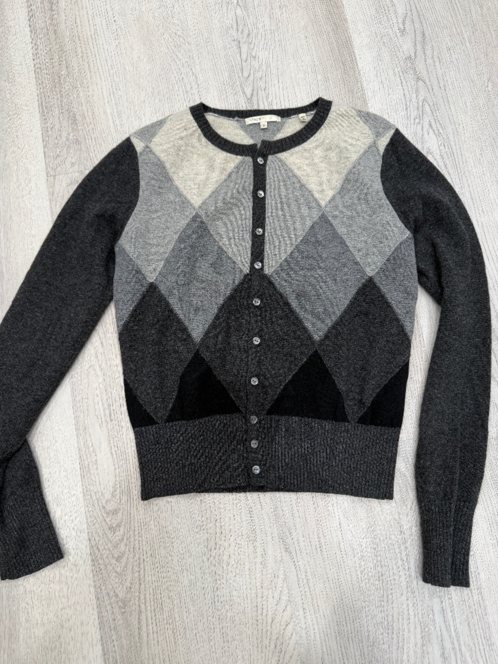 Vince argyle cashmere cardigan